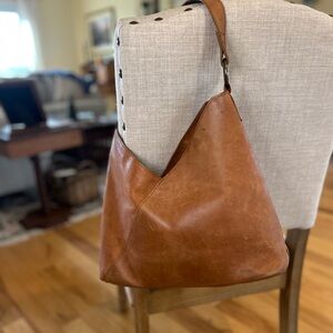 ABLE Solome Brown Leather Shoulder Bag